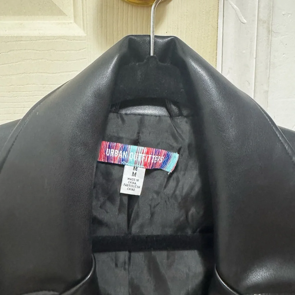 Urban Outfitters Black Leather Biker Jacket - Picture 5 of 6